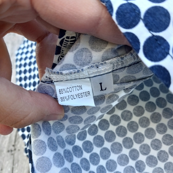 Womens Sz XS Cottagecore Polka Dot Balloon/Puff Sleeve 3/4 Sleeve Blouse Crew - Picture 4 of 5